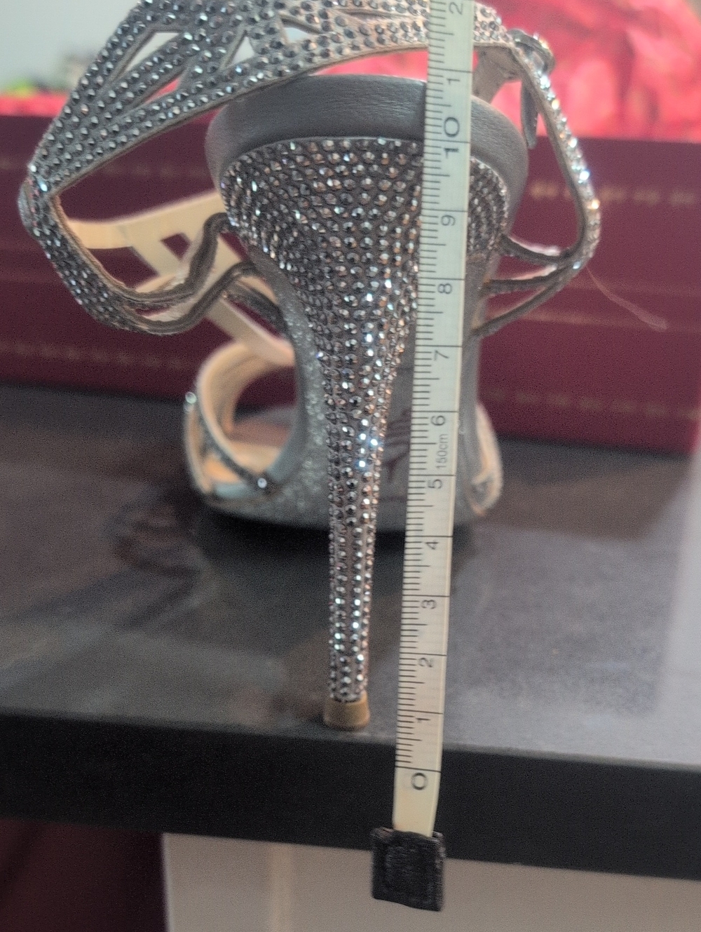 Rene Caovilla Silver Crystal-Strap Evening Sandal - Picture 7 of 8